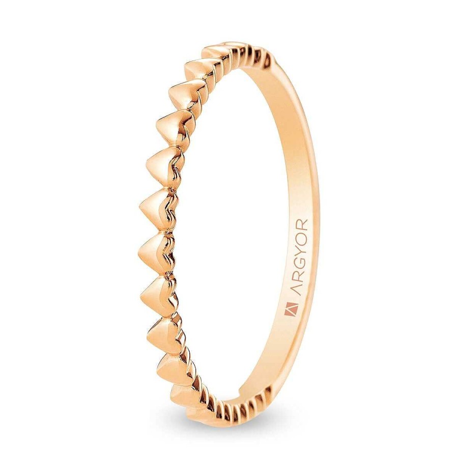 Joyer A ARGYOR | Alianza De Boda En Oro Rosa 18K Con Corazones (5B20561)