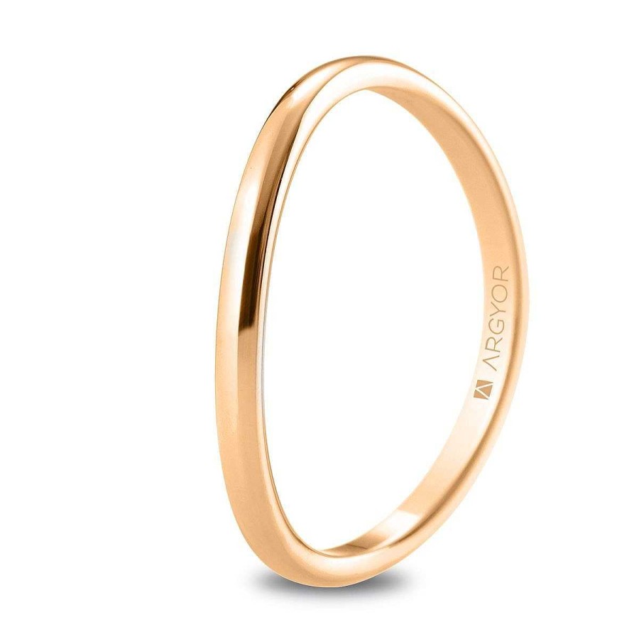 Joyer A ARGYOR | Anillo De Boda De Oro Rosa De 18K De Forma Ondulada (5R18531)