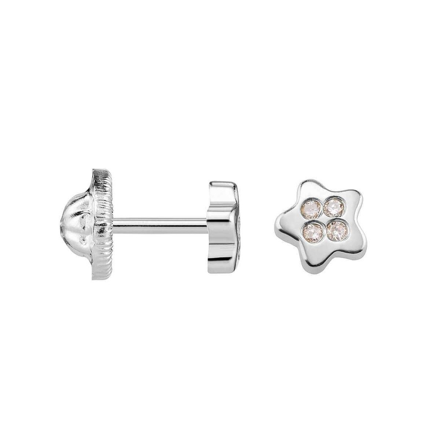 Joyer A ARGYOR | Pendientes De Beb Blancos Estrella Con Diamantes (0316338B)