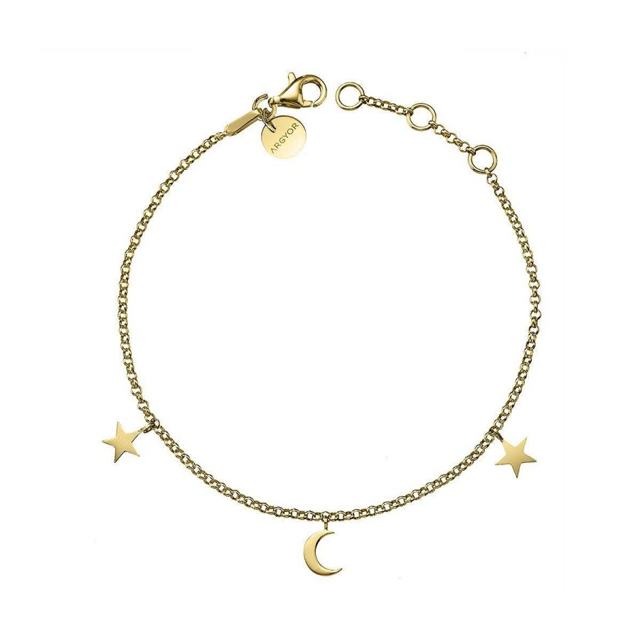 Joyer A ARGYOR | Pulsera De Plata Dorada Luna Y Estrellas (4A8307300)