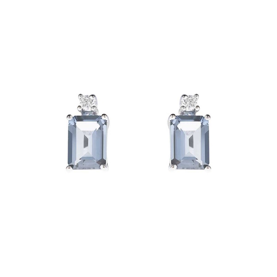 Joyer A ARGYOR | Pendientes De Oro Blanco Con Zafiro Rosa Y Diamante (0516005Aq)