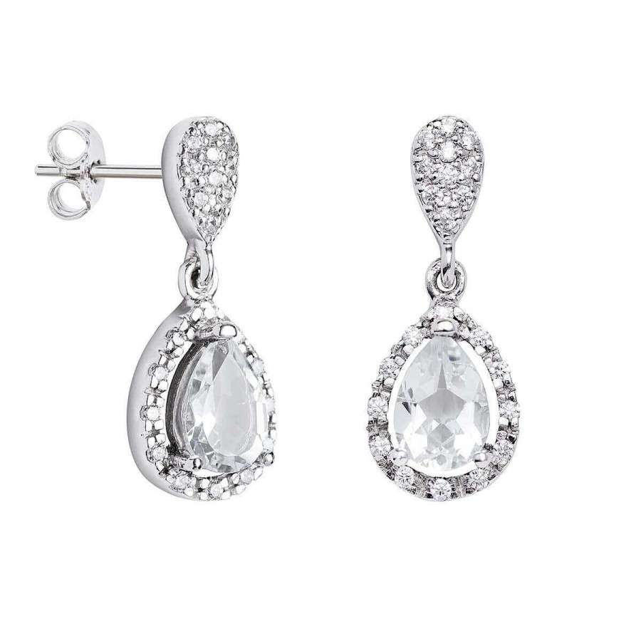 Joyer A ARGYOR | Pendientes De Novia En Plata De Ley Con Topacios(75B0206Tt)