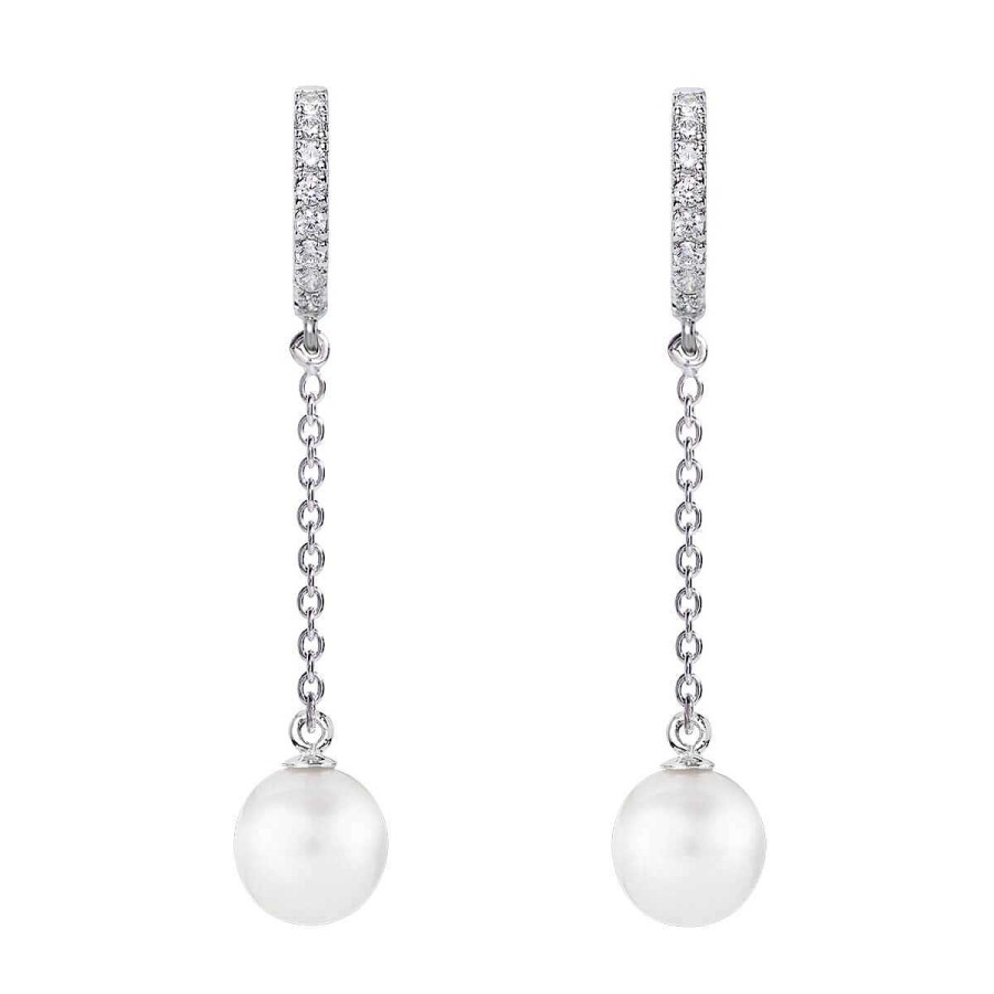 Joyer A ARGYOR | Pendientes Con Perla Blanca Para Novias En Plata Y Topacios (79B0407Td1)