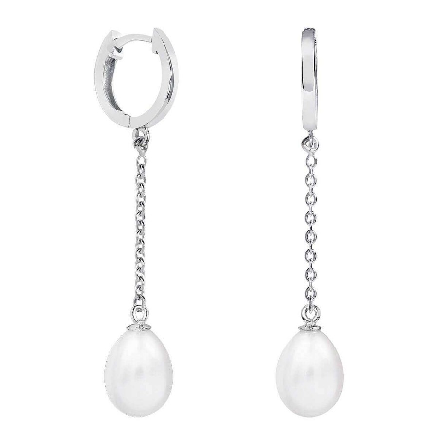 Joyer A ARGYOR | Pendientes De Perlas Blancas Colgantes Para Novias En Plata (79B0307Ne1)