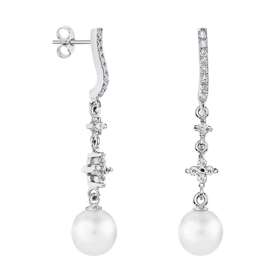 Joyer A ARGYOR | Pendientes De Perlas Para Novias Oro Con Diamantes O Topacios (79B0504Td1)