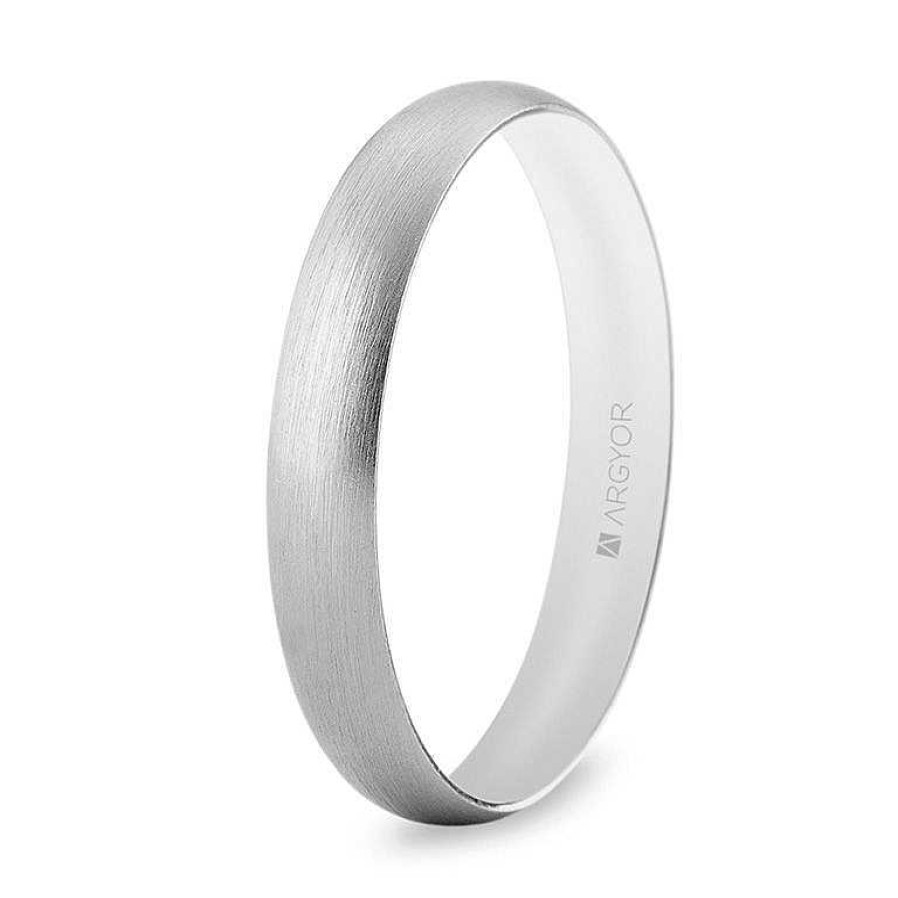 Joyer A ARGYOR | Anillo Oro Blanco Boda Satinado 3,3Mm (5B35513S)