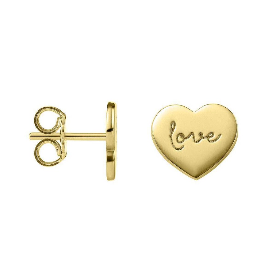 Joyer A ARGYOR | Pendientes De Plata Dorada Coraz N "Love" (6A8307315)