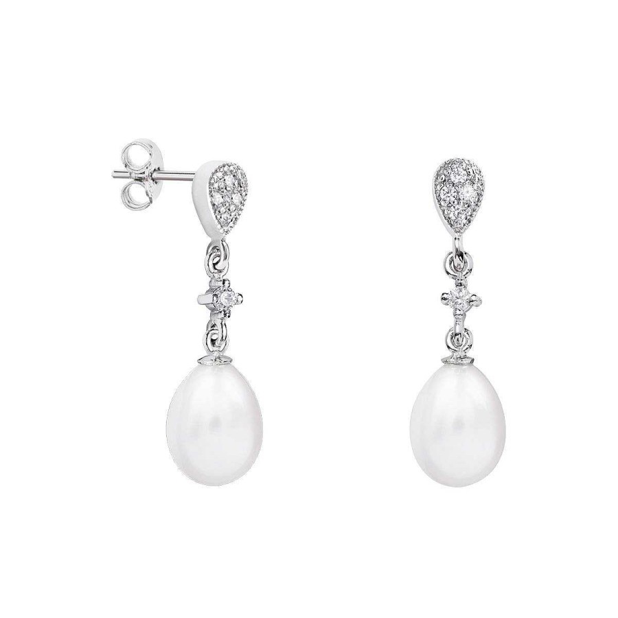 Joyer A ARGYOR | Pendientes De Perlas Para Novias En Plata Y Topacios (79B0201Te1)