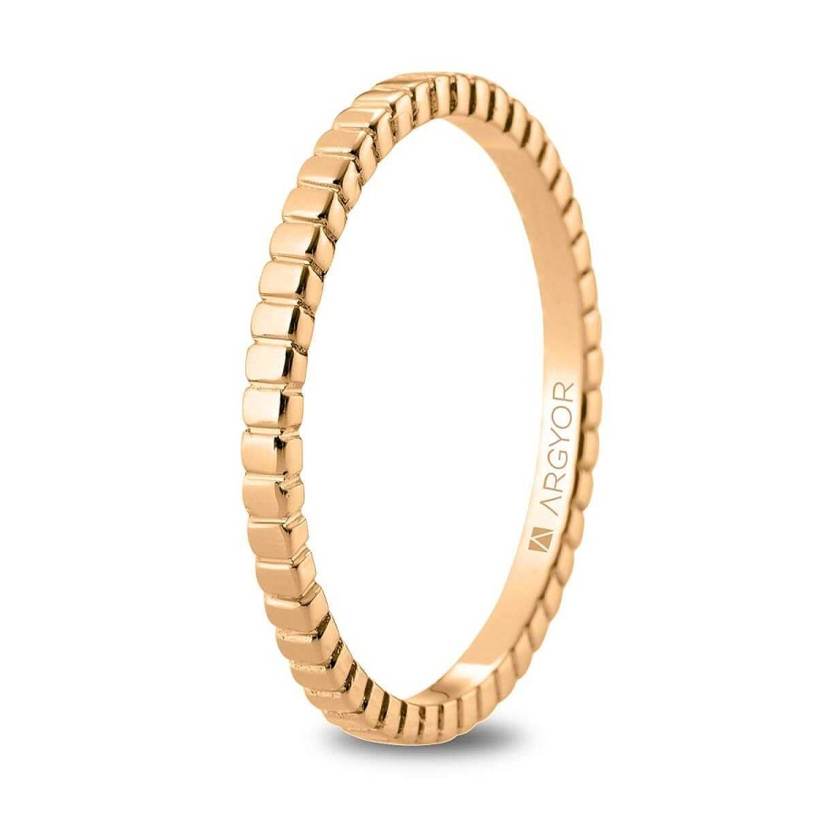 Joyer A ARGYOR | Alianza De Boda En Oro Rosa 18K Geom Trica (5R18535)