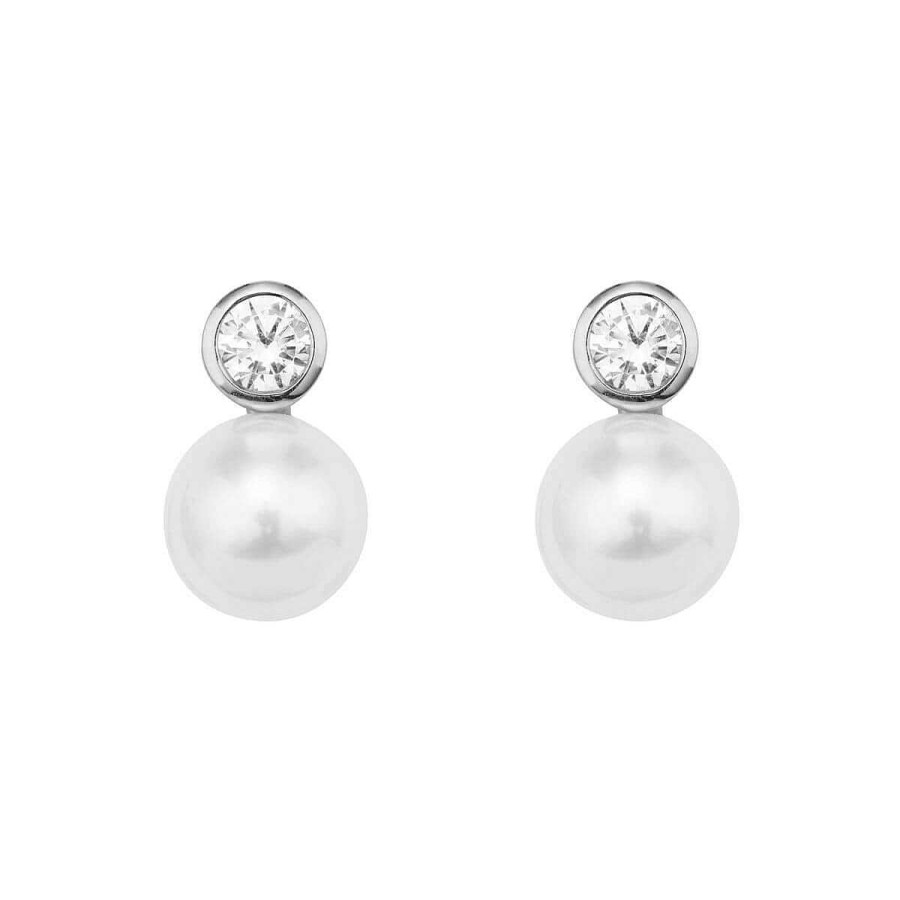 Joyer A ARGYOR | Pendientes De Oro Blanco Con Diamantes Y Perlas (75B0100P)