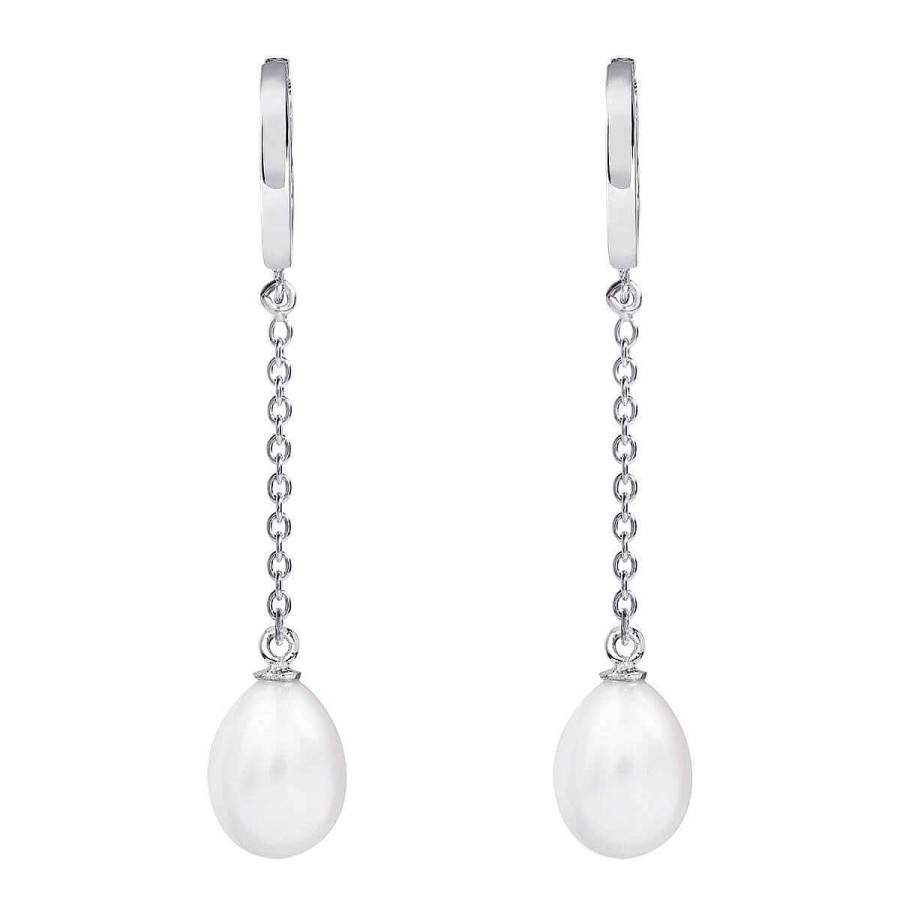 Joyer A ARGYOR | Pendientes De Perlas Blancas Colgantes Para Novias En Plata (79B0307Ne1)