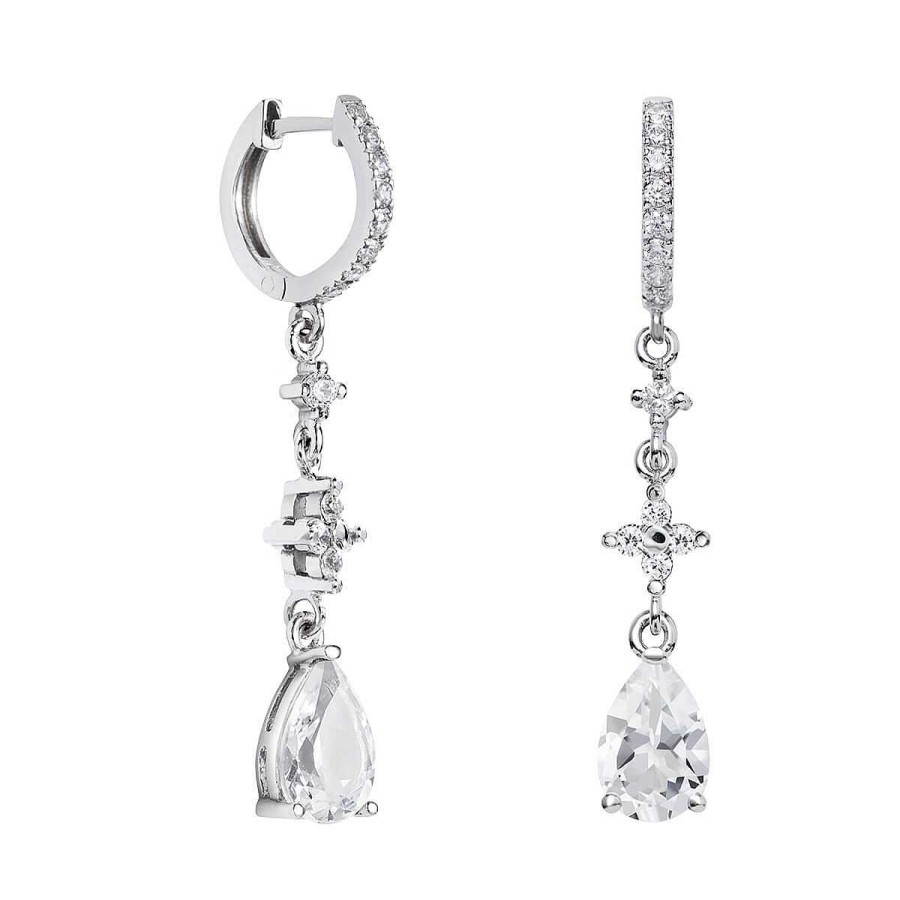 Joyer A ARGYOR | Pendientes De Novia Plata Con Topacios Entrepieza Cruz 79B0404Ta(1|2|3)