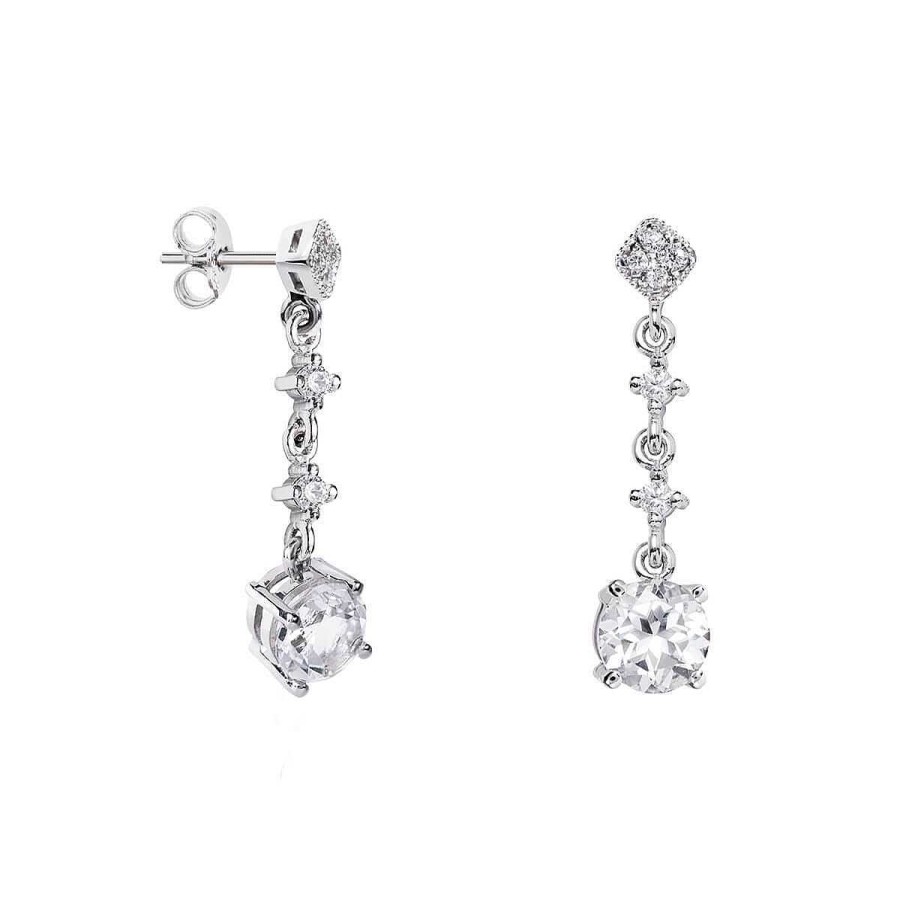 Joyer A ARGYOR | Pendientes De Novia En Plata De Ley Con Piedra Blanca (75B0230Tt)