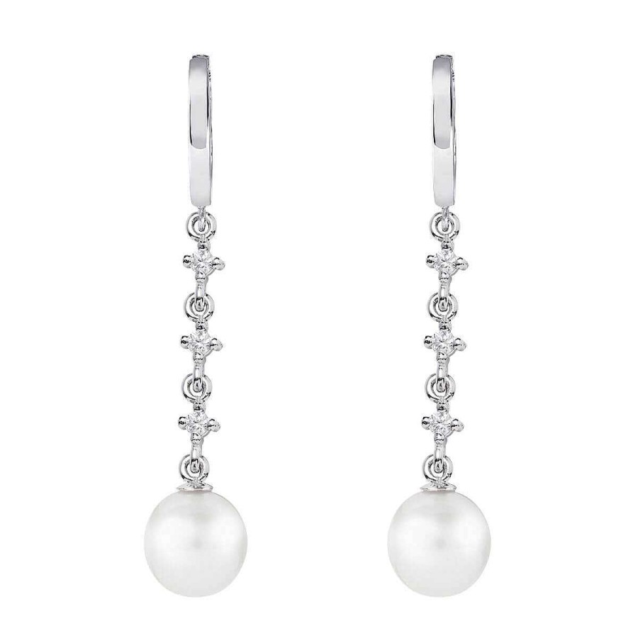 Joyer A ARGYOR | Pendientes De Perlas Para Novias En Plata Con Topacios (79B0303Td1)