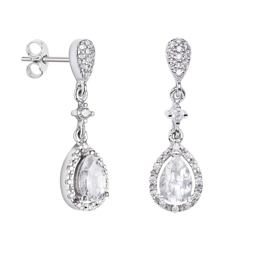 Joyer A ARGYOR | Pendientes Largos En Plata Con Brillantes Y Topacios (75B0209Tt)