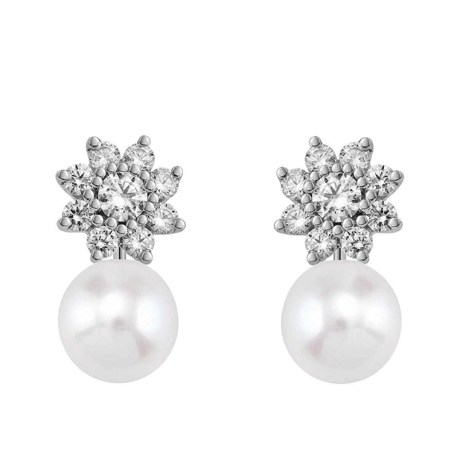 Joyer A ARGYOR | Pendientes De Platino Con Diamantes Y Perlas Desmontables (75B0105P)