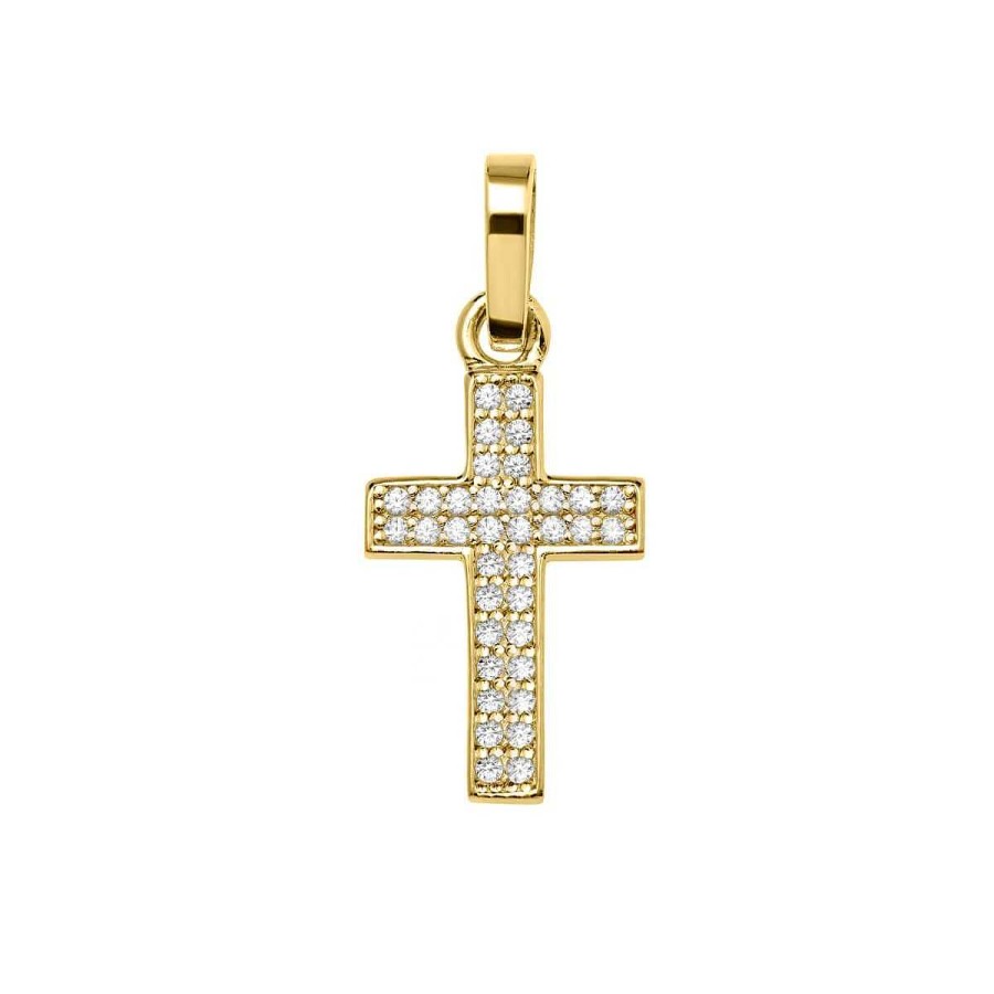 Joyer A ARGYOR | Cruz De Oro Con Diamantes O Circonitas (75A0022)