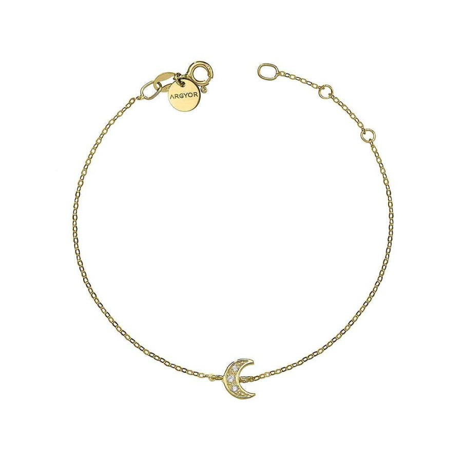 Joyer A ARGYOR | Pulsera Oro Amarillo 18K Con Luna De Diamantes (76Apu004)