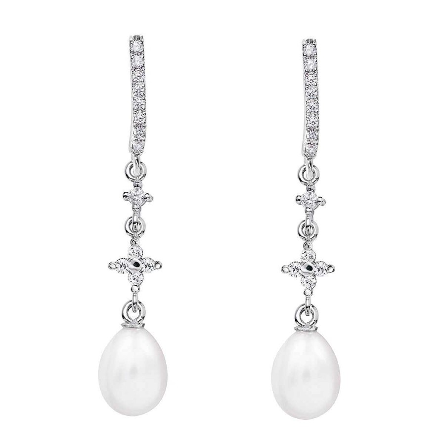 Joyer A ARGYOR | Pendientes De Perlas Para Novias En Plata Con Topacios (79B0504Te1)