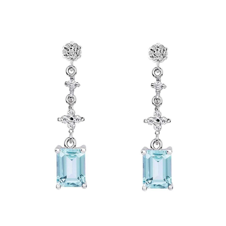 Joyer A ARGYOR | Pendientes De Novia Plata Con Topacios Entrepieza Cruz 79B0604Tb(1|2|3)