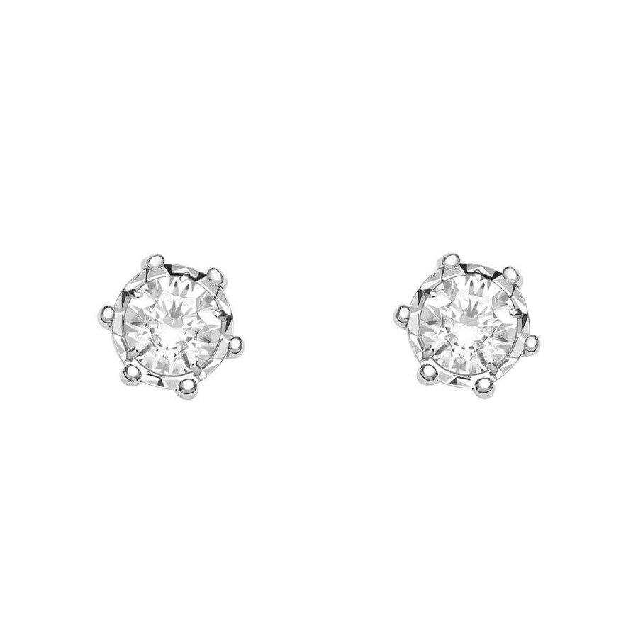 Joyer A ARGYOR | Pendientes De Novia Oro Blanco Con 2 Diamantes (75B0501)