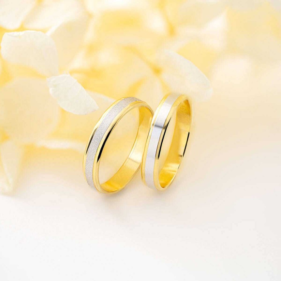 Joyer A ARGYOR | Alianza De Boda Dos Oros Blanco Y Amarillo 4Mm (5240312)