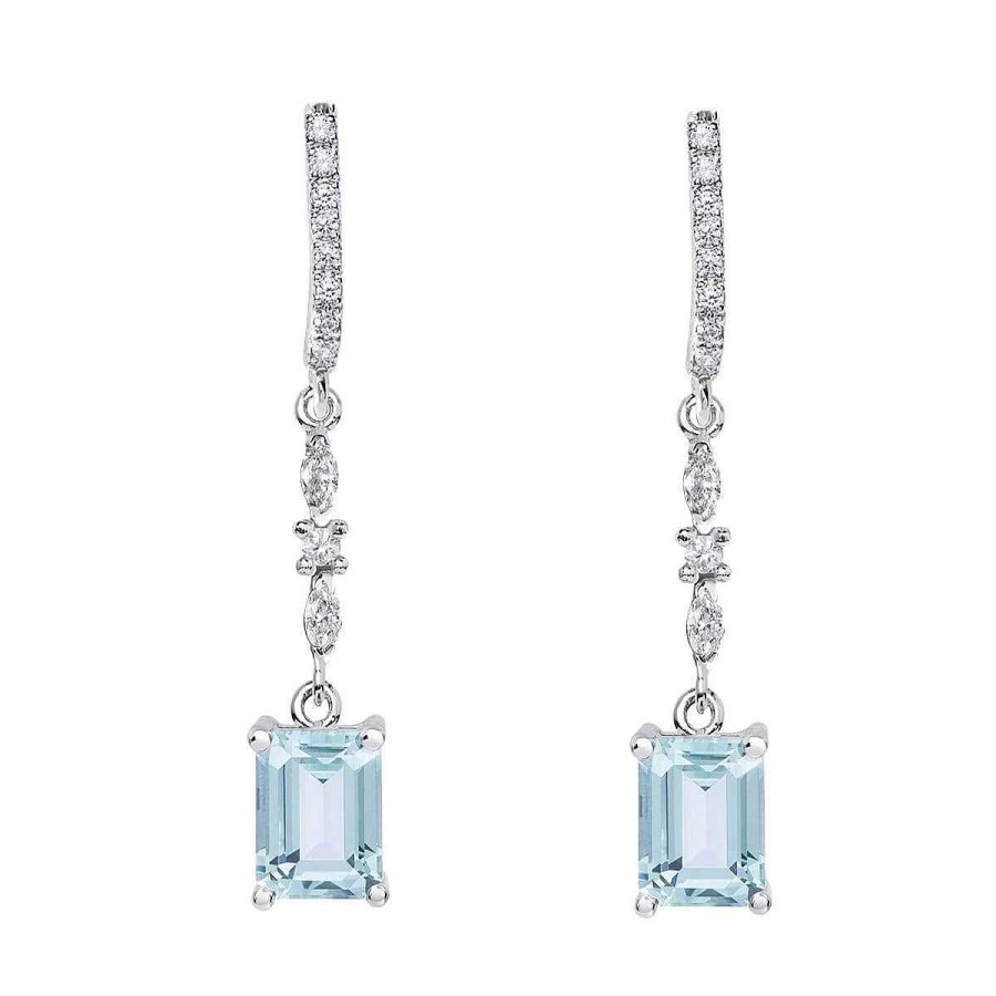 Joyer A ARGYOR | Pendientes De Novia Plata Con Topacios Entrepieza Marquise 79B0505Tb(1|2|3)