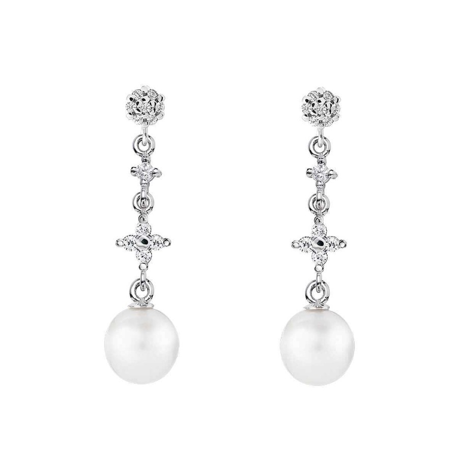 Joyer A ARGYOR | Pendientes Con Perlas Para Novias Oro Blanco Diamantes O Topacios (79B0604Td1)