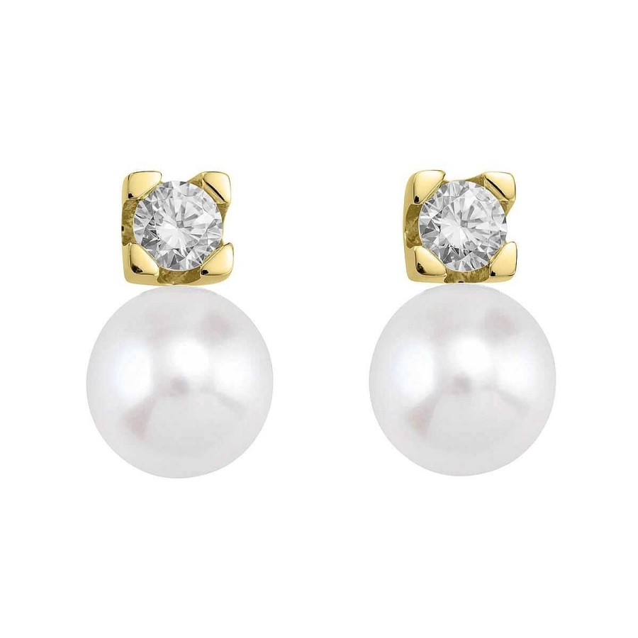 Joyer A ARGYOR | Pendientes De Oro Con Diamantes Y Perlas (75A0103P)