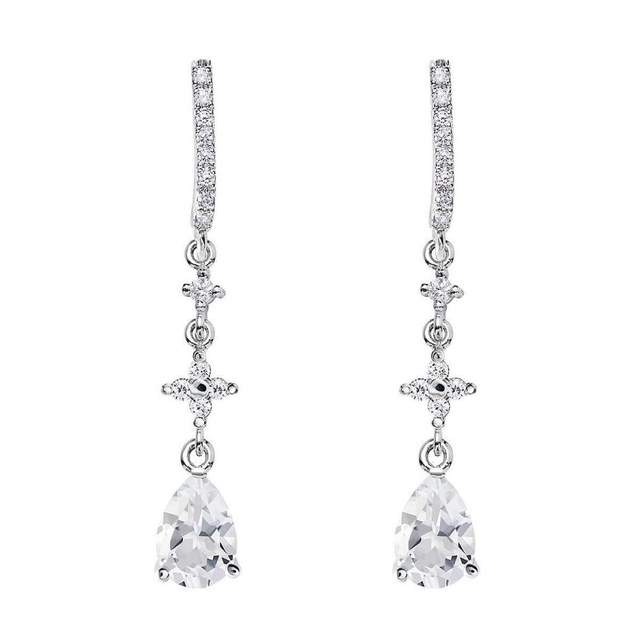 Joyer A ARGYOR | Pendientes De Novia Plata Con Topacios Entrepieza Cruz 79B0504Ta(1|2|3)