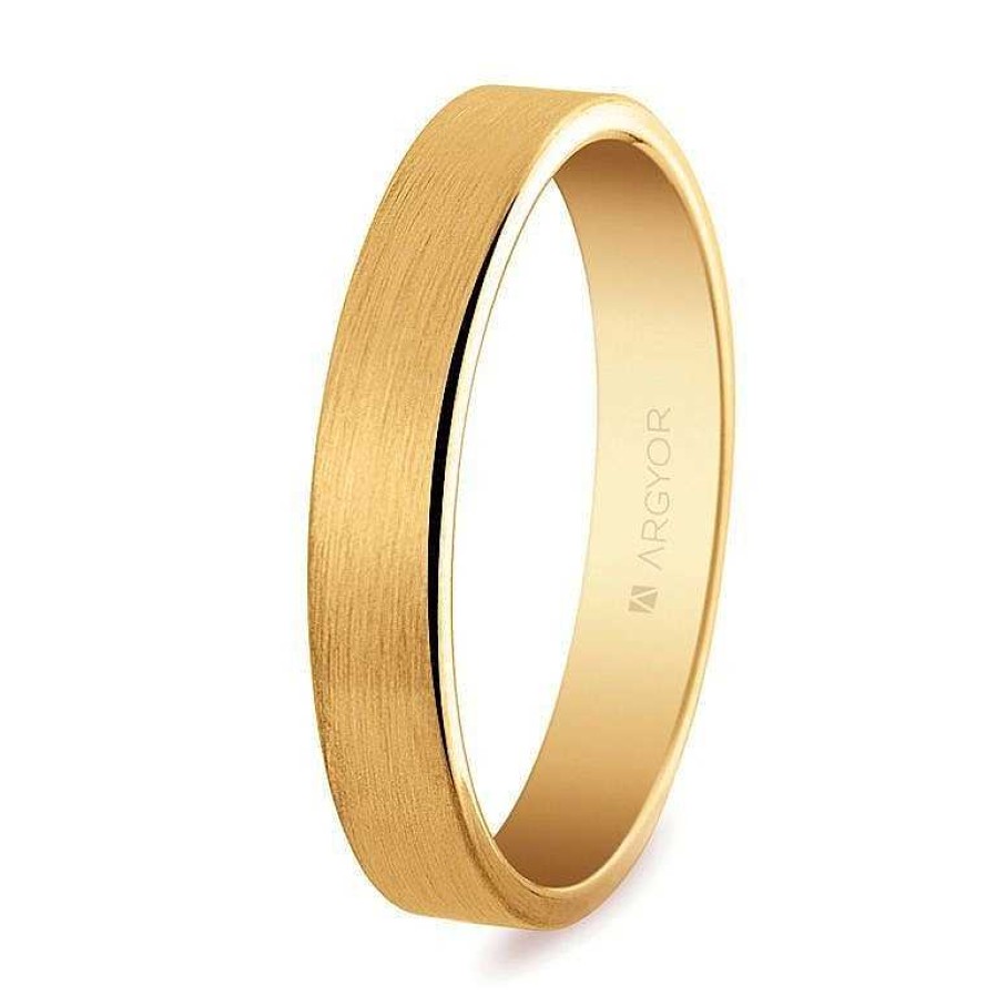 Joyer A ARGYOR | Alianza De Boda Oro Plana Satinada 4Mm (5140150S)