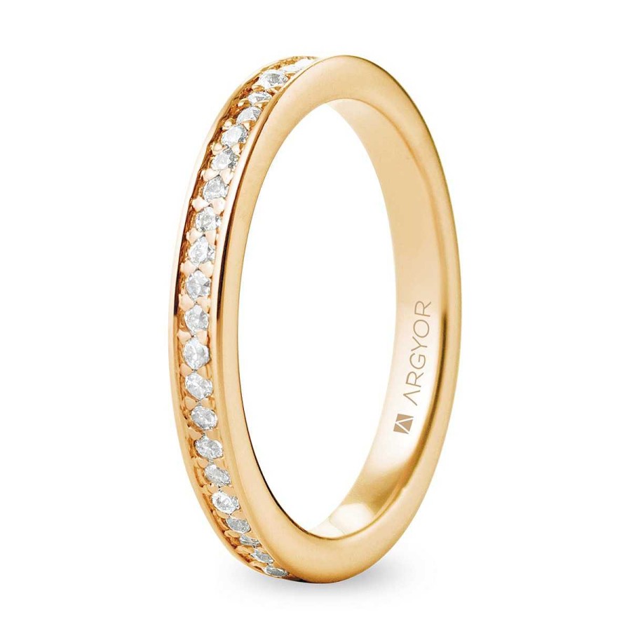 Joyer A ARGYOR | Anillo Eternity De Oro Rosa De 18K Con Vuelta Entera De Brillantes(74R0055)