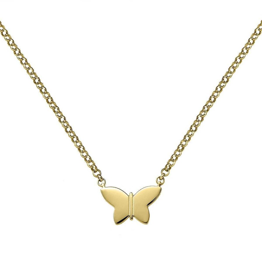 Joyer A ARGYOR | Collar De Plata Ley 925 Ba Ada En Oro Mariposa (3A8307317)