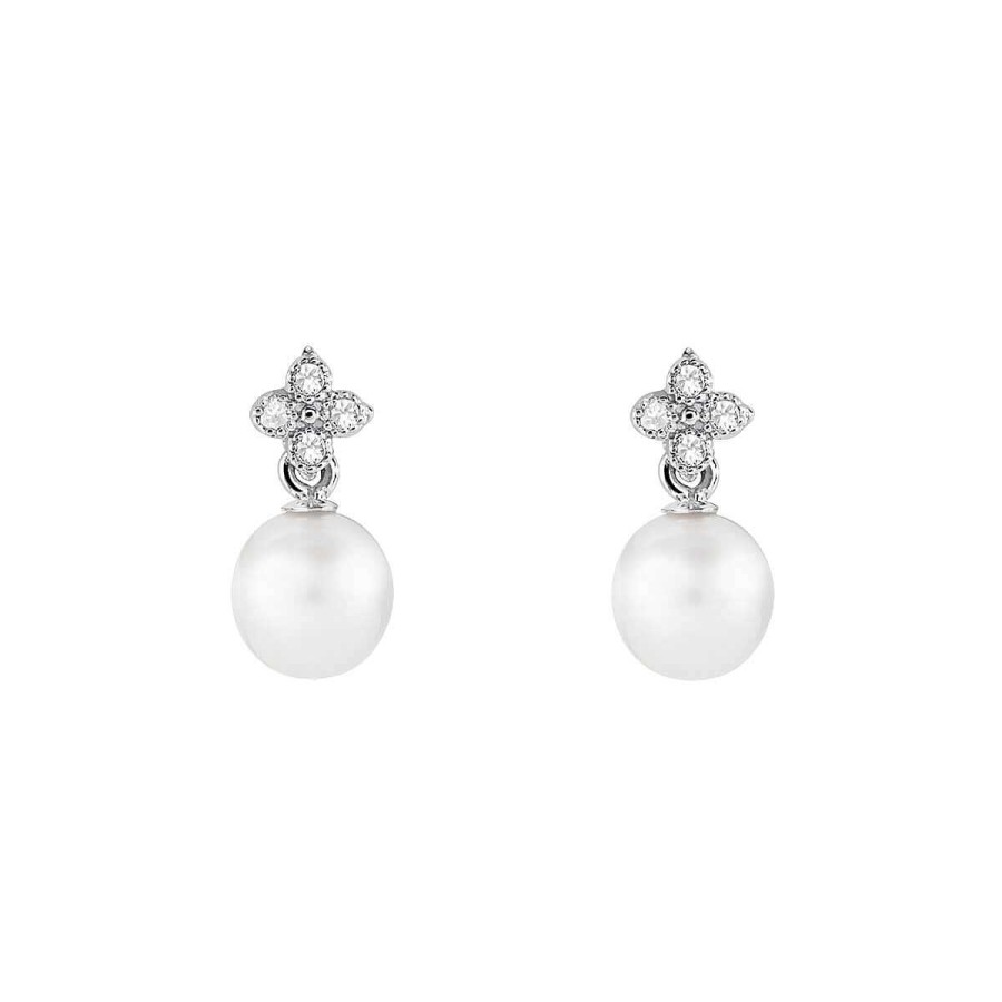 Joyer A ARGYOR | Pendientes De Novia De Oro Blanco De18K Con Perlas (79B0100Td1)