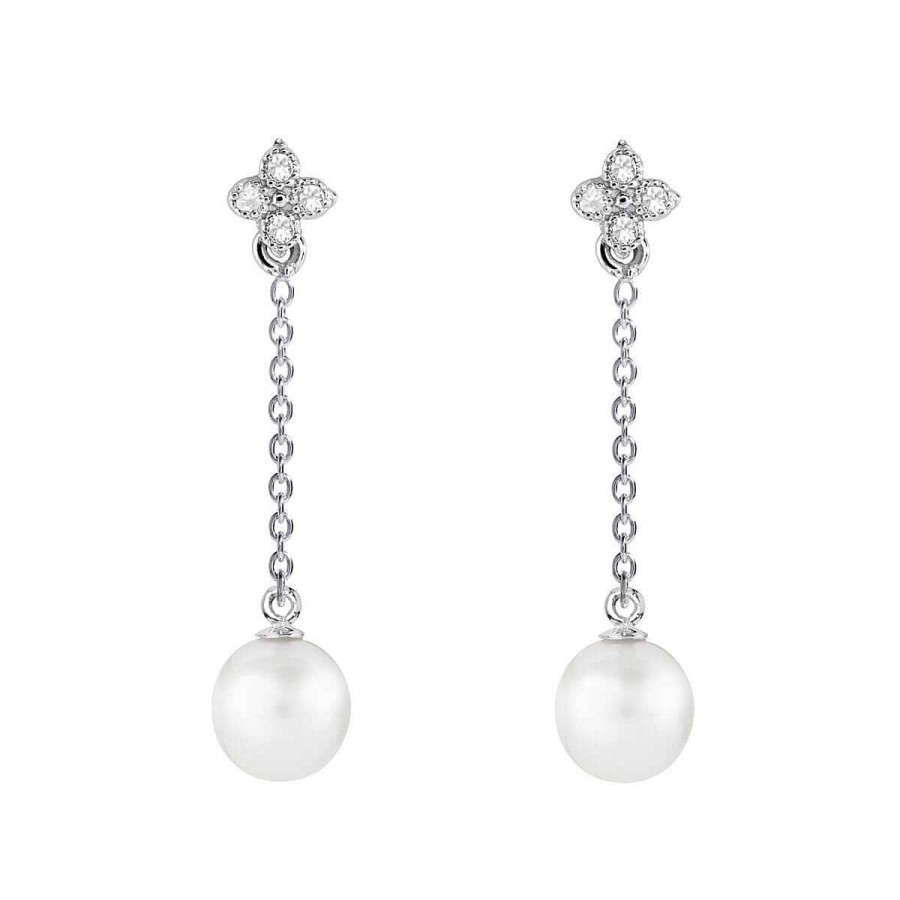 Joyer A ARGYOR | Pendientes Con Perlas Para Novia En Oro Con Diamantes O Topacios (79B0107Td1)