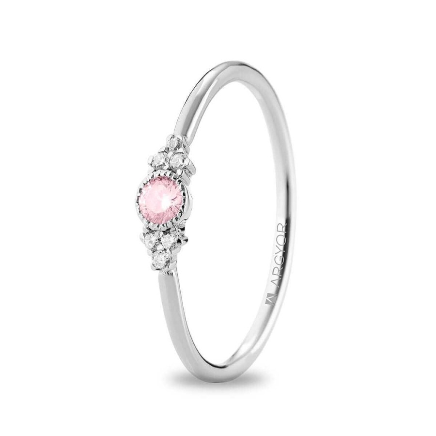 Joyer A ARGYOR | Anillo De Compromiso Oro, Zafiro Rosa Y Diamantes (74B0095Zr)