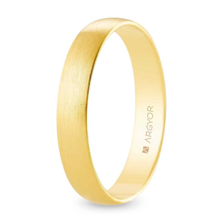 Joyer A ARGYOR | Alianza De Boda Oro Media Ca A 4 Mm Satinada (A40Rs00)