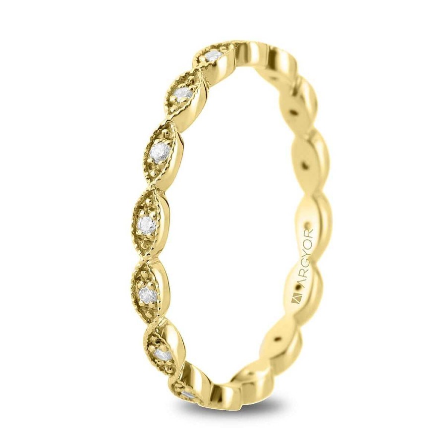 Joyer A ARGYOR | Anillo De Oro Amarillo Ovalos Y Diamantes (74A0168)