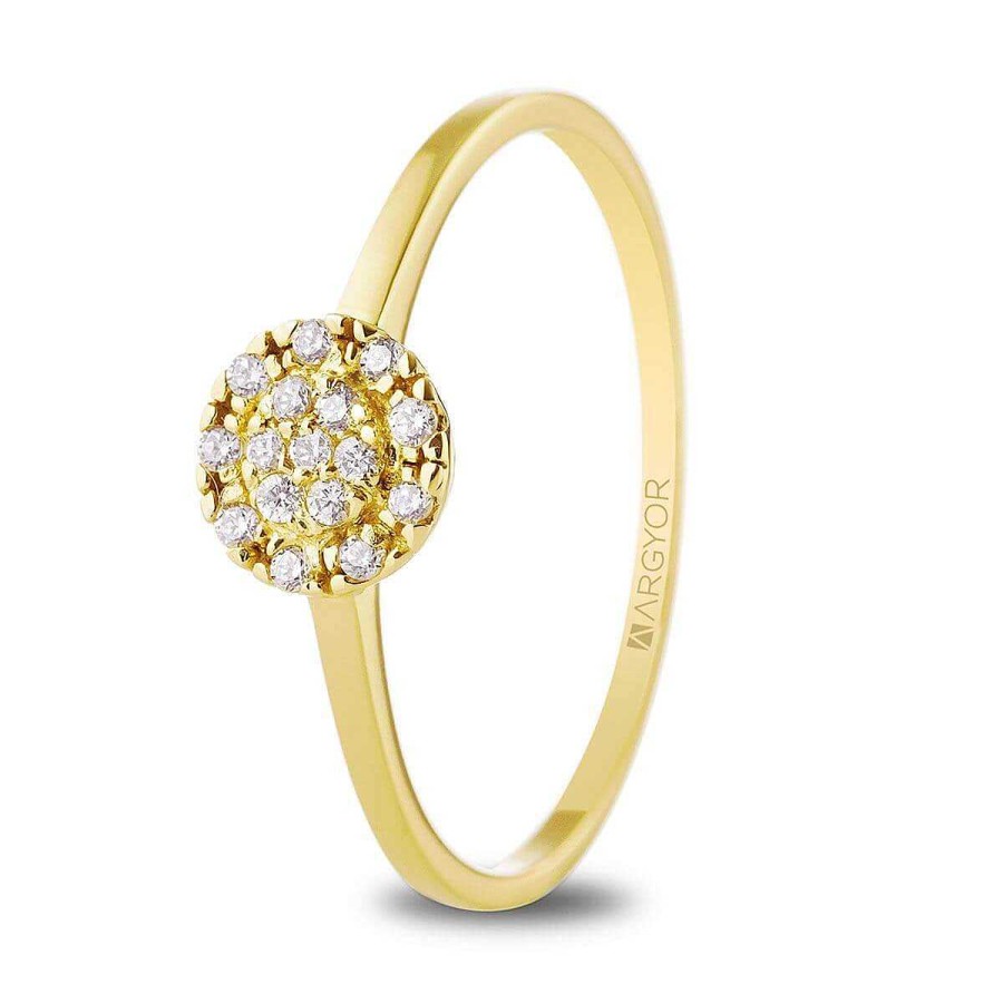 Joyer A ARGYOR | Anillo De Oro Amarillo 18K Con Roset N De Brillantes (74A0171)