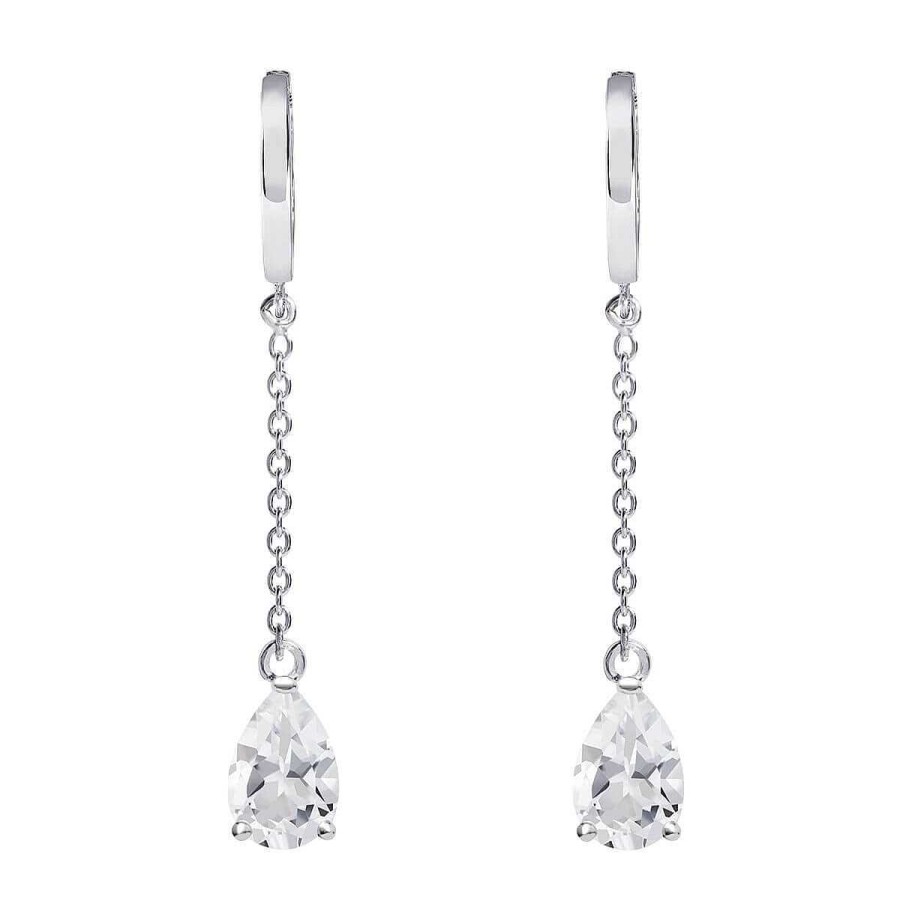 Joyer A ARGYOR | Pendientes Largos De Plata Para Novia, Topacio Y Cadena 79B0307Na(1|2|3)