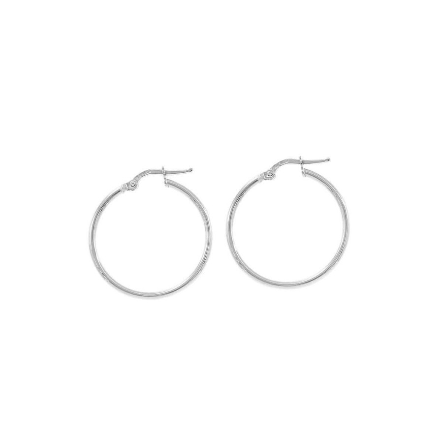 Joyer A ARGYOR | Pendientes De Aro En Oro Blanco De 20Mm (06B0220)