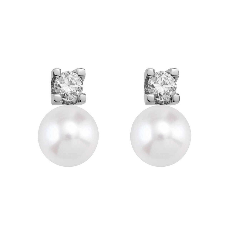 Joyer A ARGYOR | Pendientes Blancos De Diamantes Con Perlas (75B0103P)