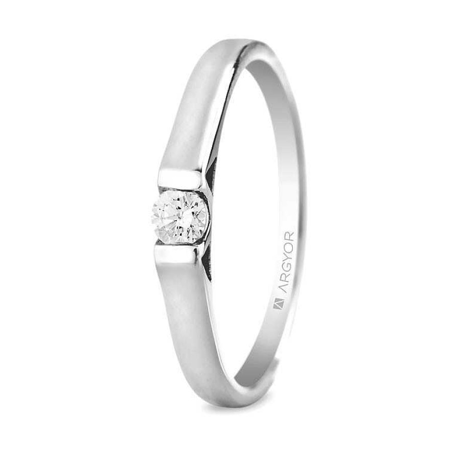 Joyer A ARGYOR | Anillo De Compromiso Con 1 Diamante 0.10Ct (74B0032)