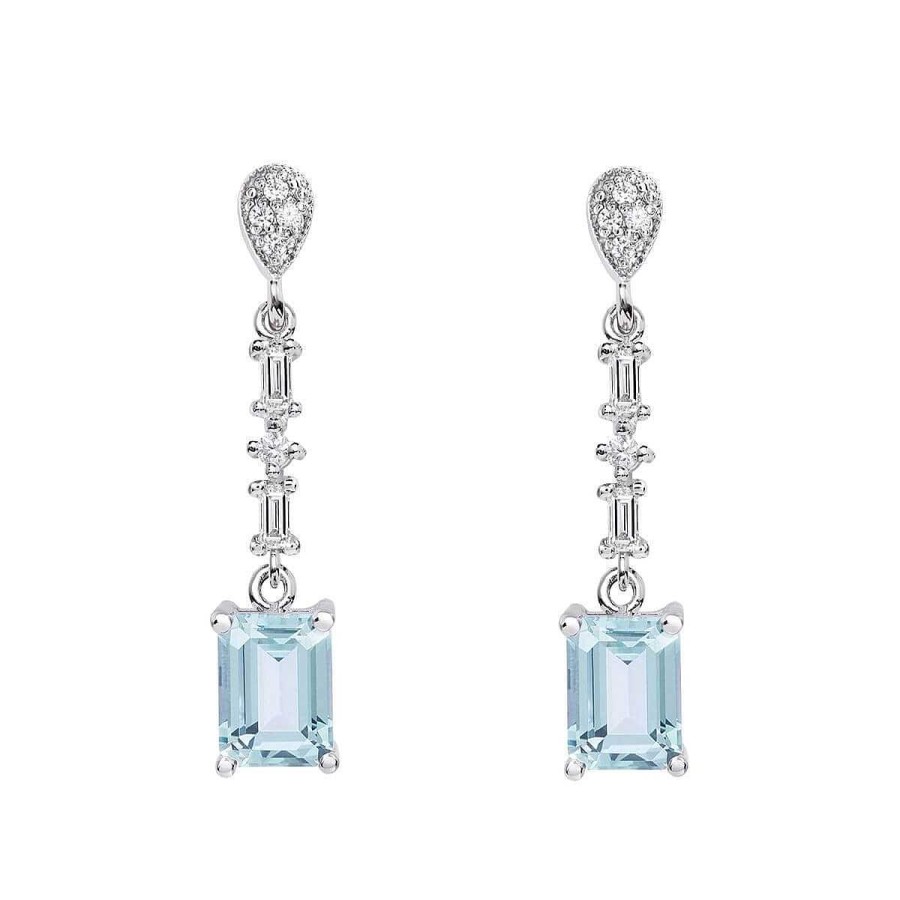 Joyer A ARGYOR | Pendientes De Novia Plata Con Topacios Entrepieza Baguette 79B0206Tb2(1|2|3)