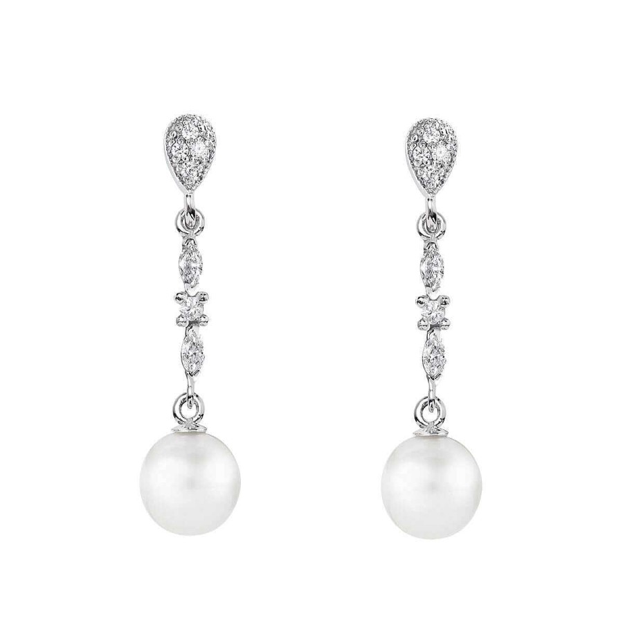 Joyer A ARGYOR | Pendientes Perlas Novia En Plata Topacios Marquise (79B0205Td1)