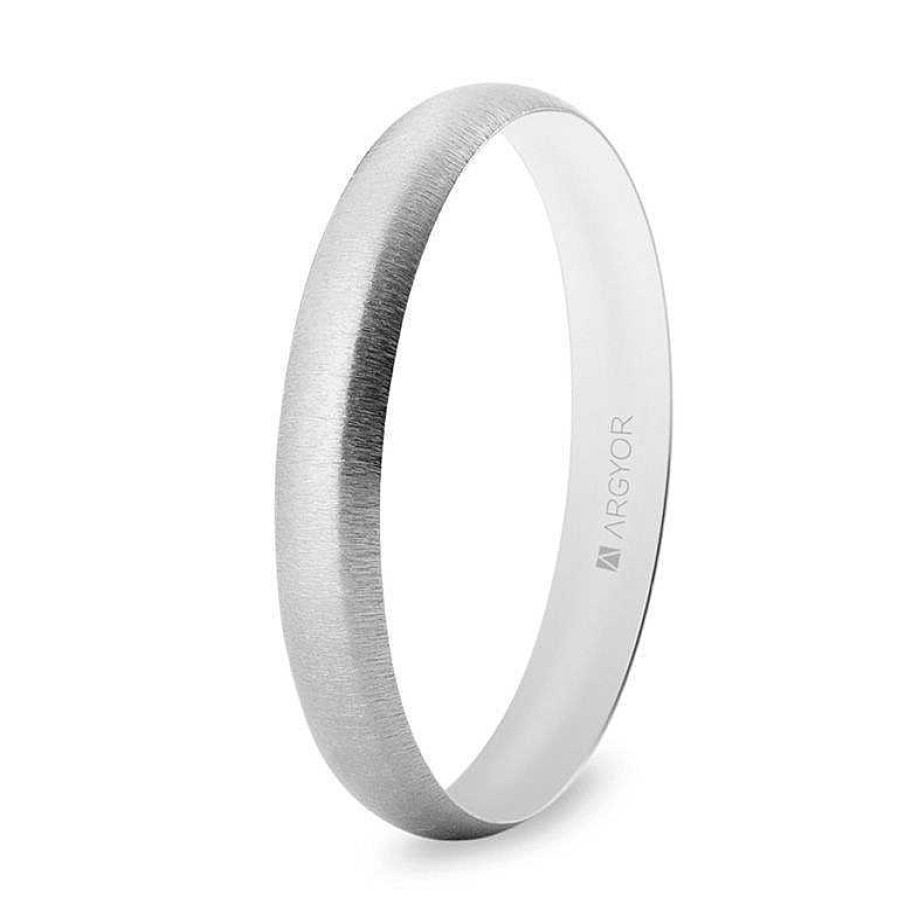 Joyer A ARGYOR | Anillo Oro Blanco Boda Texturizado 3,3Mm (5B35513T)