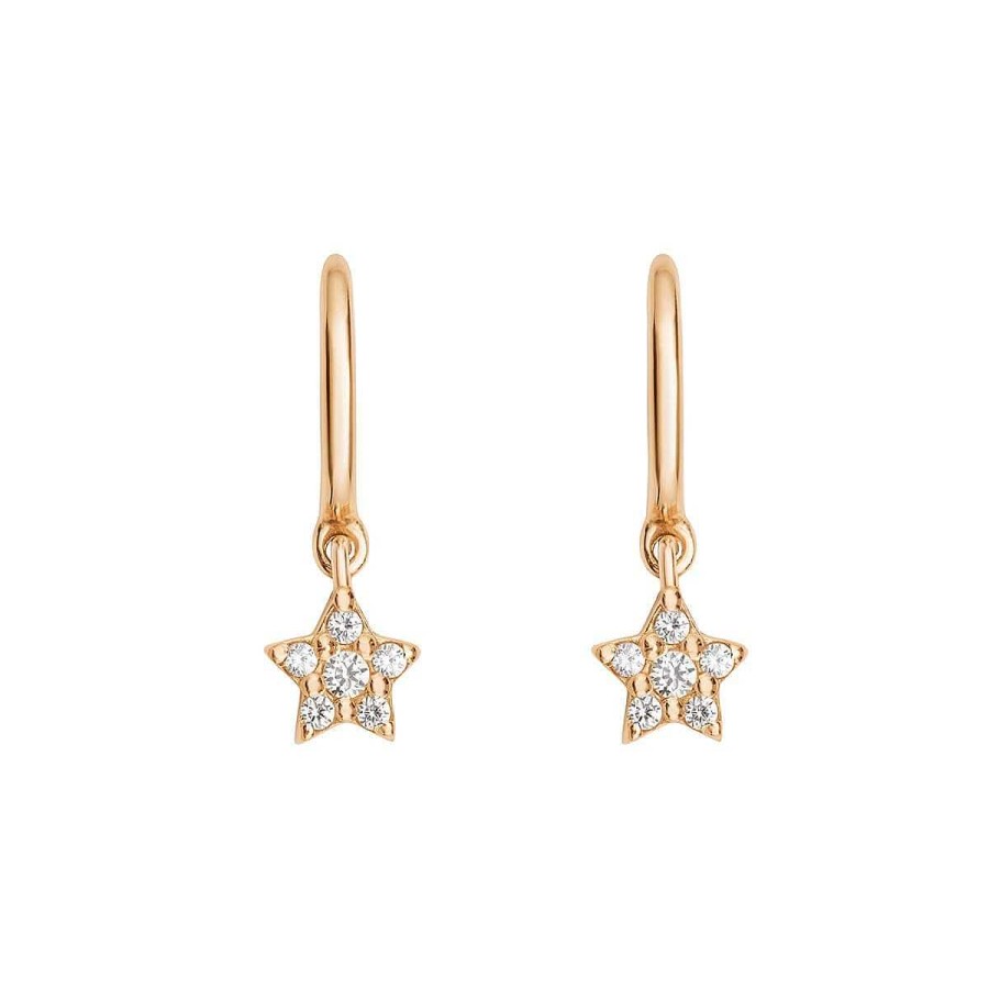 Joyer A ARGYOR | Pendientes Aro En Oro Rosa Con Estrella Y Brillantes (061R101)