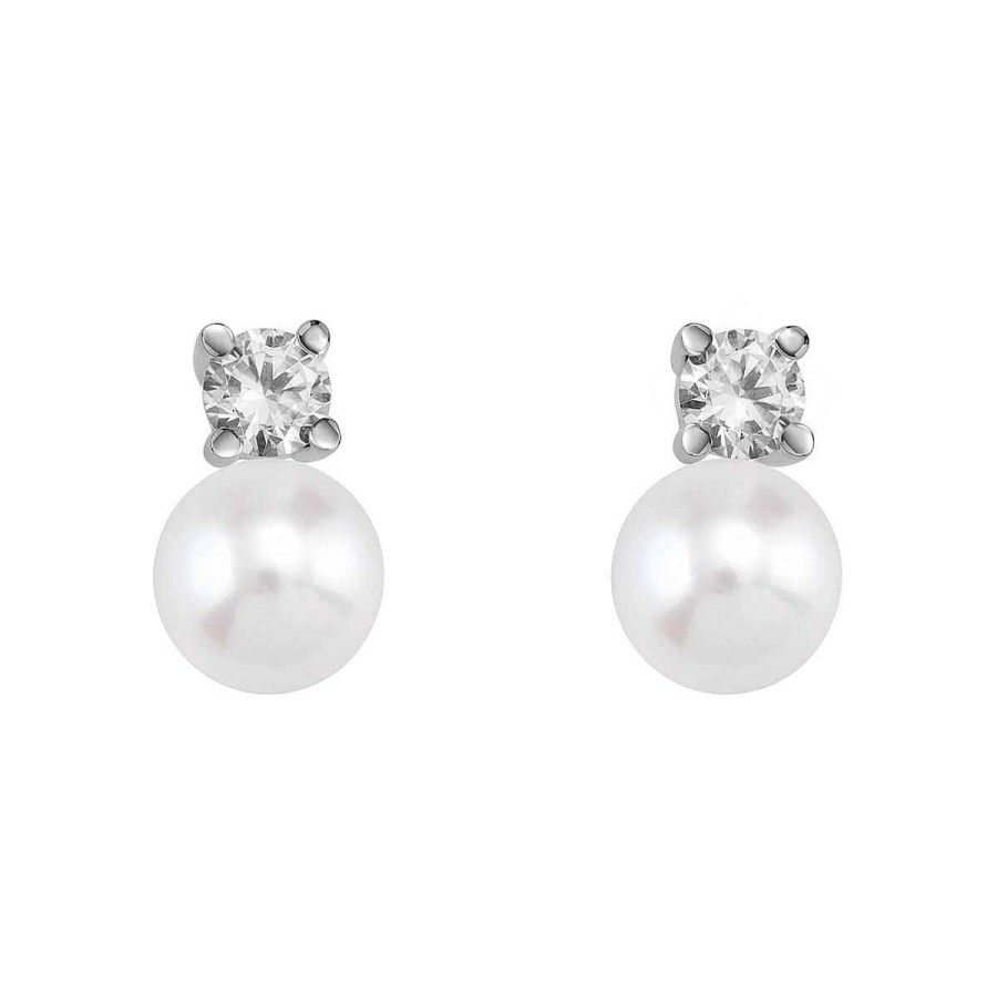 Joyer A ARGYOR | Pendientes De Novia Blancos Con Perlas Y Diamantes (75B0101P)