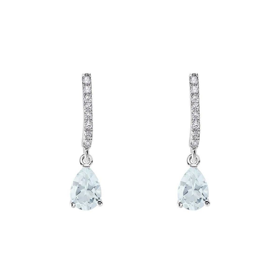 Joyer A ARGYOR | Pendientes En Plata De Novia Largos Con Brillante Azul (75B0219Tta)