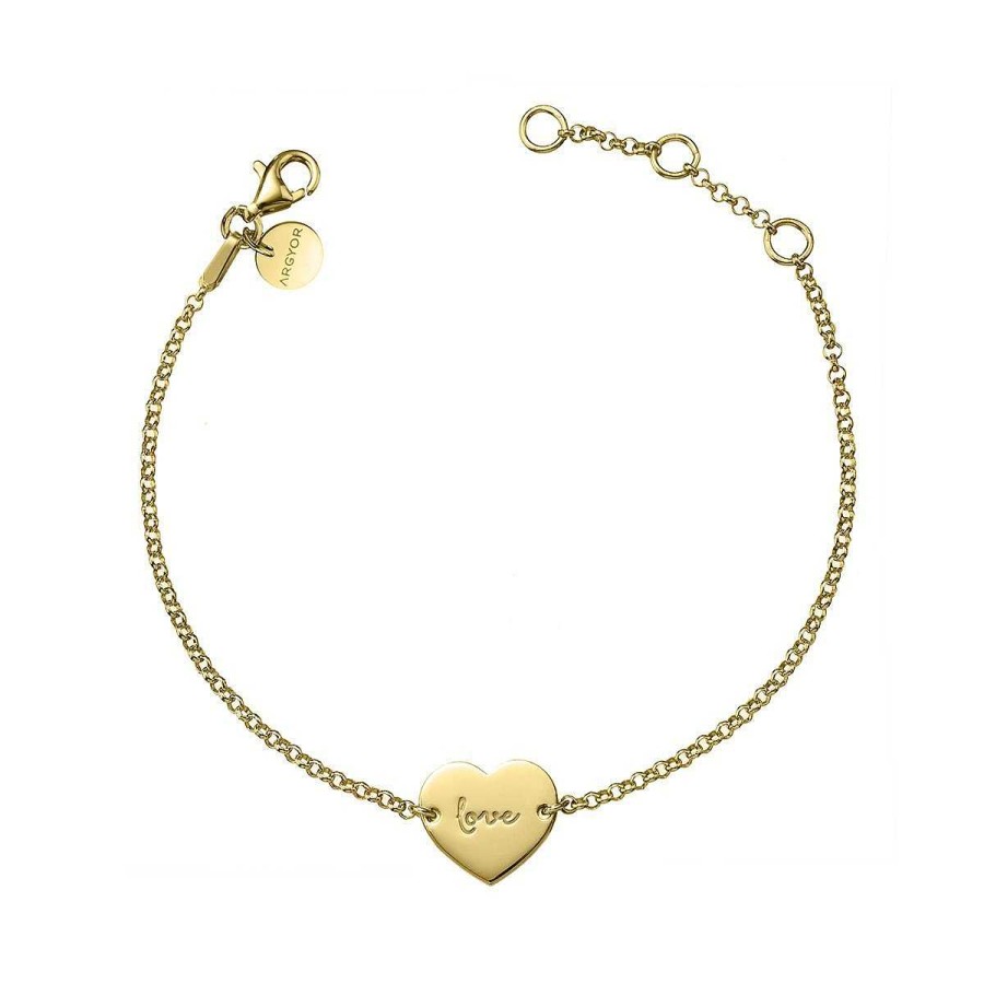 Joyer A ARGYOR | Pulsera De Plata Dorada Coraz N "Love" (4A8307315)